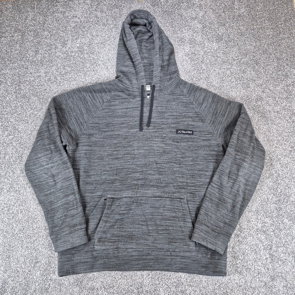 Coalatree Evolution Hoodie Mens Medium Gray Recycled Coffee Fleece‎ Pullover